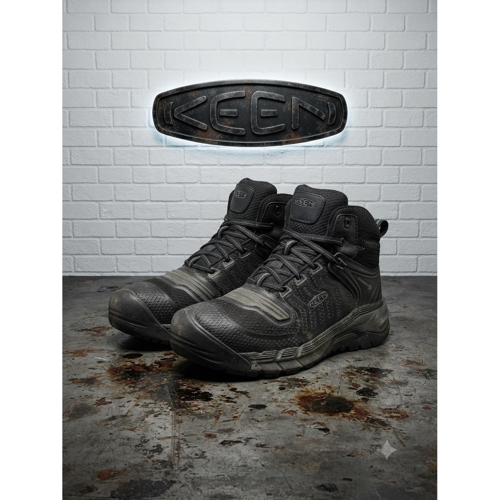 Keen Utility Troy 6 Carbon Fiber Safety Toe Work Boots Black Grey 1025617D  7D
